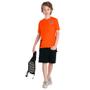 Imagem de Conjunto Infantil Kyly Camiseta Malha Jet Bermuda Moletom s/ Felpa Laranja/Preto