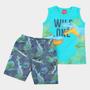 Imagem de Conjunto Infantil Kyly Regata E Bermuda Tactel Wild One Masculino