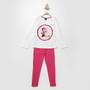 Imagem de Conjunto Infantil Longo Disney Blusa e Legging Moletom Minnie Mouse Menina