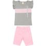 Imagem de Conjunto Infantil Love Cinza com Rosa