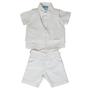 Imagem de Conjunto Infantil Masculino Batizado para Bebê Camisa Bermuda Colete Esporte Fino Verão 3414