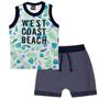 Imagem de Conjunto Infantil Masculino Beach Floral Marinho Moda Menino