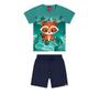 Imagem de Conjunto Infantil Masculino Camiseta  Bermuda Moletinho Guaxinim Verde Kyly