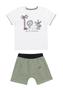 Imagem de Conjunto Infantil Masculino Camiseta Camisa Leão Palmeira Com Bermuda Em Moletom Alakazoo