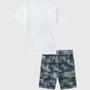 Imagem de Conjunto Infantil Masculino Luc.Boo Camiseta Meia Malha Bermuda Molecotton  Explore Jurrasic