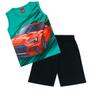 Imagem de Conjunto Infantil Masculino Regata + Bermuda Moletinho Carro Kyly