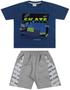 Imagem de Conjunto Infantil Masculino Skate Azul Marinho - Angero