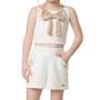 Imagem de Conjunto Infantil Menina Bika Laço Cropped Branco Off 1805