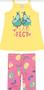 Imagem de Conjunto Infantil Menina Blusa Alça em Meia Malha Gliter e Bermuda em Cotton Estampada - Malwee Kids