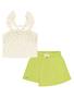 Imagem de Conjunto Infantil Menina Blusa Com Strass e Short-Saia Verde e Verde Catavento