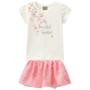 Imagem de Conjunto Infantil Menina Blusa Cotton e Saia Short Bordada