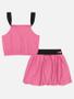 Imagem de Conjunto Infantil Menina Blusa E Saia-Short Balonê Rosa Catavento