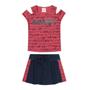 Imagem de Conjunto Infantil Menina Blusa e Saia Shorts Elian Vermelho