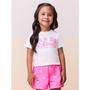 Imagem de Conjunto Infantil Menina Blusa Flores/Shorts Rosa Momi