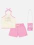 Imagem de Conjunto Infantil Menina Blusa Good Vibes E Short Rosa Catavento