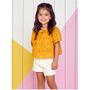 Imagem de Conjunto Infantil Menina Blusa Laise e Short Off White Momi