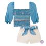 Imagem de Conjunto Infantil Menina Blusa Shorts 72841 - Kukiê