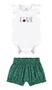 Imagem de Conjunto infantil menina body + shorts algodão - malwee kids
