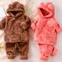 Imagem de Conjunto Infantil Menina Carneirinho Fleece Inverno Rosa