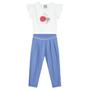 Imagem de Conjunto infantil menina com blusa cropped e calça Mundi