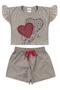 Imagem de Conjunto Infantil Menina Cropped Cinza Love