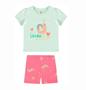 Imagem de Conjunto Infantil Menina Curto Verão Blusa em Meia Malha Bermuda Ciclista em Cotton Light MalweeKids