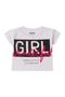 Imagem de Conjunto Infantil Menina Girl Branco e Rosa Shorts Saia