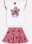 Imagem de Conjunto Infantil Menina Kyly Blusa Bordada e Saia Com Short Embutido