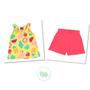 Imagem de Conjunto Infantil Menina Kyly Regata Algodão Shorts Cotton Amarelo/Vermelho