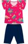 Imagem de Conjunto Infantil Menina Roupa Bermuda Short Camiseta Verão