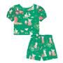 Imagem de Conjunto Infantil Menina Verão Cropped e Short em Malha Fresh Animais 2 peças 4 a 14 - Kukiê