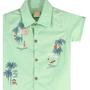 Imagem de Conjunto infantil menino Camisa em Algodão e Bermuda Jeans Tropical - Colorittá