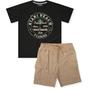 Imagem de Conjunto Infantil Menino Camiseta Bermuda Bolso Cargo Preto