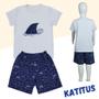 Imagem de Conjunto Infantil Menino Camiseta e Short Tubarão Azul