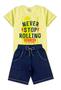 Imagem de Conjunto Infantil Menino Camiseta + Short Never Stop Rolling