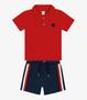 Imagem de Conjunto Infantil Menino Com Gola Polo Algodão e Bermuda Trabalhada 2133