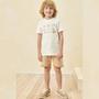 Imagem de Conjunto Infantil Menino Verão Camiseta Meia Malha e Bermuda em Moletom Textura Listrado  Tropical - Luc.boo