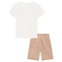 Imagem de Conjunto Infantil Menino Verão Camiseta Meia Malha e Bermuda em Moletom Textura Listrado  Tropical - Luc.boo