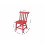Imagem de Conjunto Infantil Mesa 68x52cm com 2 Cadeiras Madeira Maciça Ecomóveis Branco/Vermelho