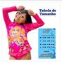 Imagem de Conjunto Infantil Moda Praia/Piscina Uv50+ Camiseta Manga Longa + Calcinha Babado