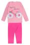 Imagem de Conjunto Infantil Moletom Rosa Bicicleta Floral - Big Bless