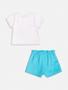 Imagem de Conjunto Infantil Momi Verão Shorts Azul e Blusa Bolsinha 3D