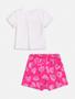 Imagem de Conjunto Infantil Momi Verão Shorts Saia Rosa Morango e Blusa Canelada