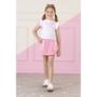 Imagem de Conjunto Infantil Mon Sucre Blusa e Saia Branco/Rosa