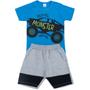 Imagem de Conjunto Infantil Monster Azul com Preto