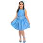 Imagem de Conjunto Infantil Plus Size Cropped e Saia Azul Paete