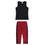 Imagem de Conjunto Infantil Regata E Legging Preto Vermelho UV50+DRY