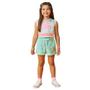 Imagem de Conjunto Infantil Top Cropped Regata Short Moletom Kukiê