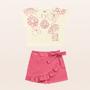 Imagem de Conjunto Infantil Verão Blusa E Short Saia Bem Me Quero Tam 4 a 10  - Fakini