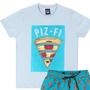 Imagem de Conjunto Infantil Verão Camiseta e Bermuda Microfibra Pizza 2 peças Tam 4 a 10 - Biogás